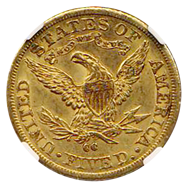1893-CC $5 Liberty NGC AU58 1893-CC $5 Liberty NGC AU58