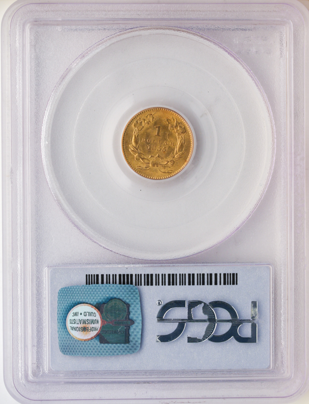 1855 $1 Gold Type 2 PCGS MS64 CAC