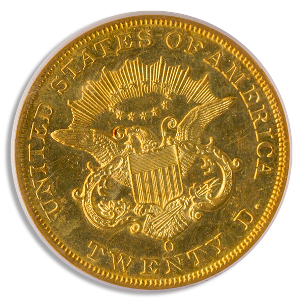 1861-O $20 Liberty PCGS AU55
