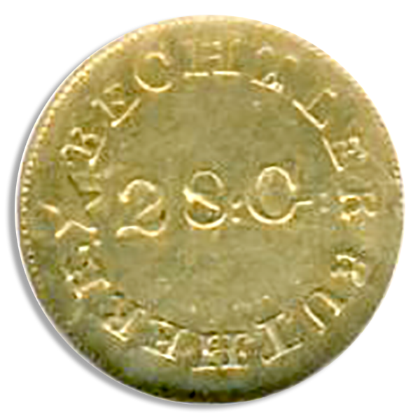 (1837-42) $1 Gold C. Bechtler 28G N REV NGC MS61
