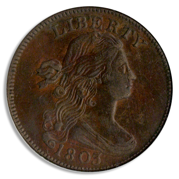 1803 Draped Bust Cent NGC AU53 Brown