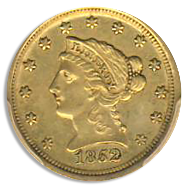 1852-D $2.50 Liberty PCGS Au50 CAC 1852-D $2.50 Liberty PCGS Au50 CAC