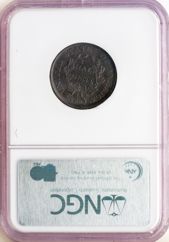 1808 Draped Bust Half Cent NGC AU55 1808 Draped Bust Half Cent NGC AU55