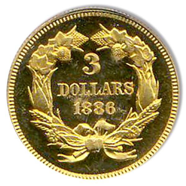 1886 $3 Indian Princess PCGS PR65 Deep Cameo CAC