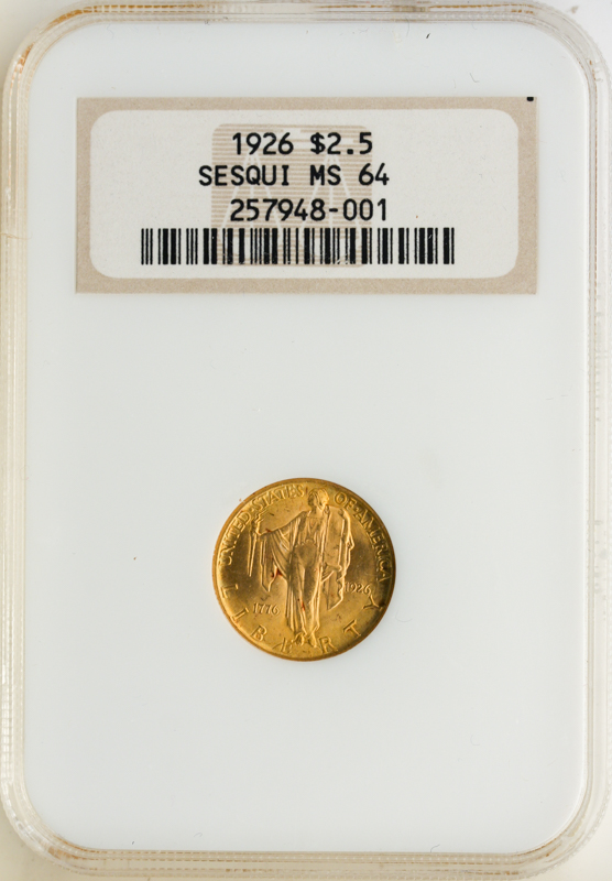 1926 $2.50 Sesquicentennial Gold Commemorative NGC MS64 1926 $2.50 Sesquicentennial Gold Commemorative NGC MS64