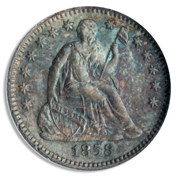 1858 Seated Liberty Half Dime NGC MS66