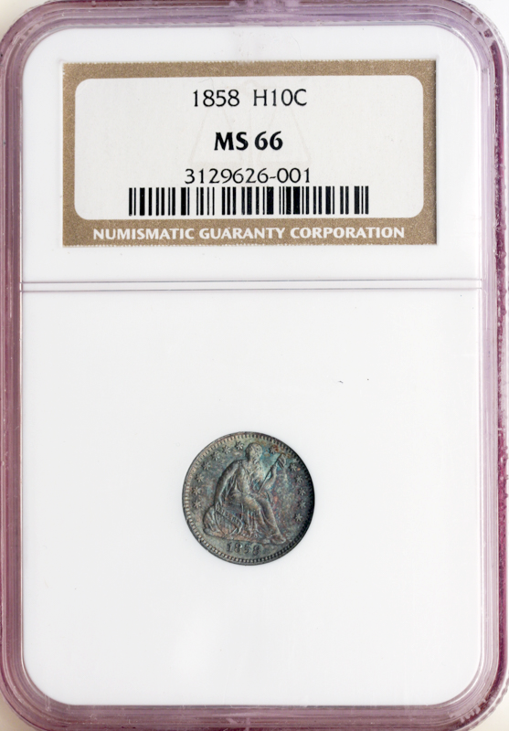 1858 Seated Liberty Half Dime NGC MS66 1858 Seated Liberty Half Dime NGC MS66