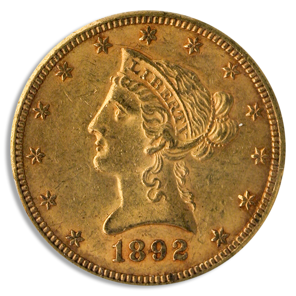 1892-CC $10 Liberty PCGS AU58 CAC