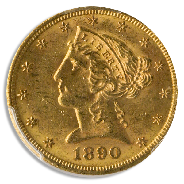 1890-CC $5 Liberty PCGS MS62 CAC