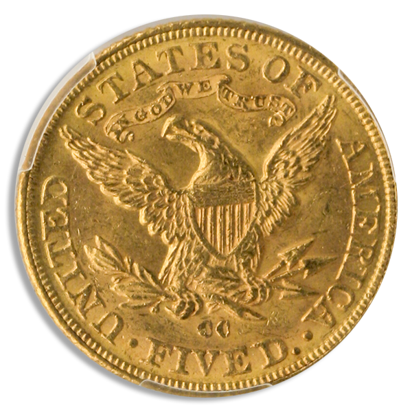 1890-CC $5 Liberty PCGS MS62 CAC