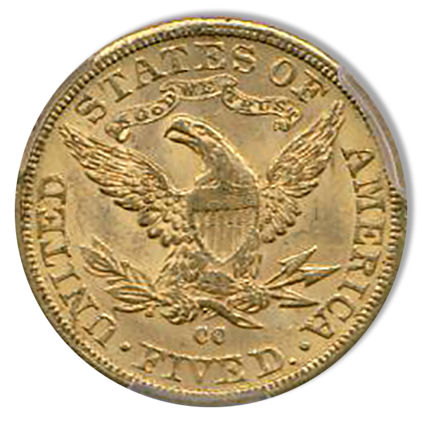 1890-CC $5 Liberty PCGS MS63 CAC 1890-CC $5 Liberty PCGS MS63 CAC