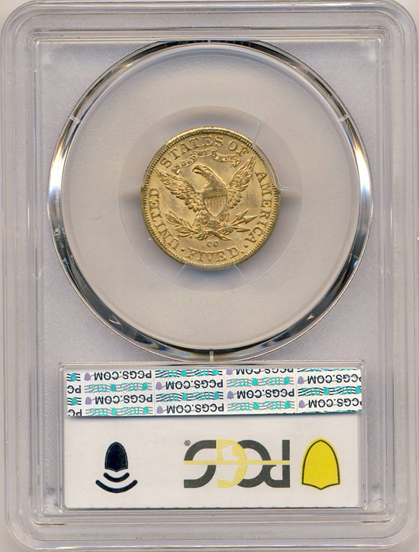 1890-CC $5 Liberty PCGS MS63 CAC