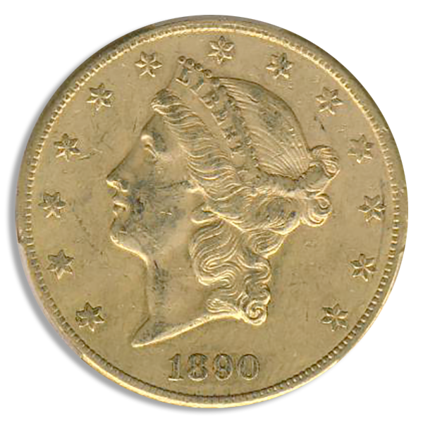 1890-CC $20 Liberty PCGS AU50 CAC