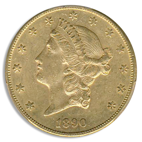1890-CC $20 Liberty PCGS AU55 CAC