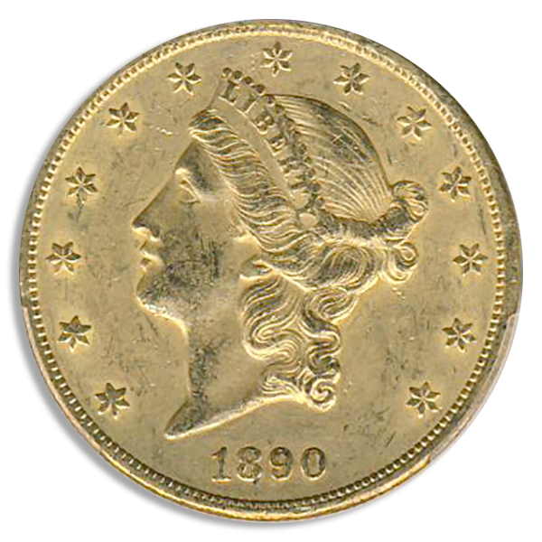 1890-CC $20 Liberty PCGS AU58 CAC 1890-CC $20 Liberty PCGS AU58 CAC