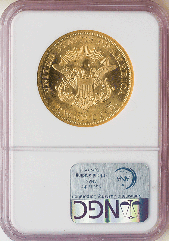 1861 $20 Liberty S.S. Republic NGC MS63 CAC