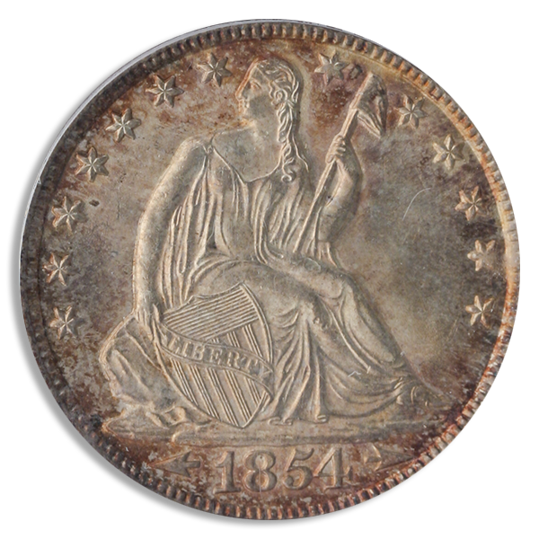 1854-O Liberty Seated Half Dollar Arrows PCGS MS66 CAC 1854-O Liberty Seated Half Dollar Arrows PCGS MS66 CAC