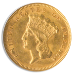 1856 $3 NGC AU58