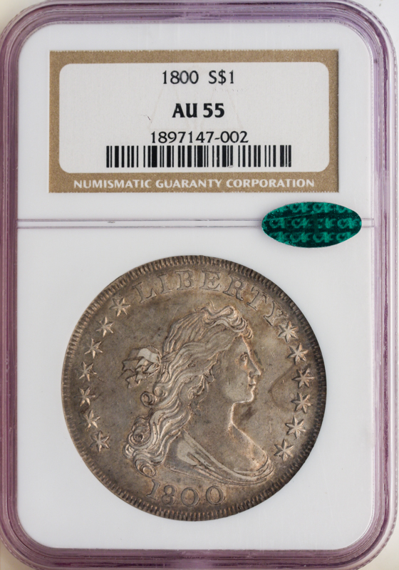 1800 Draped Bust $1 NGC AU55 CAC 1800 Draped Bust $1 NGC AU55 CAC