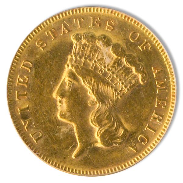 1878 $3 Indian Princess PCGS AU58 CAC 1878 $3 Indian Princess PCGS AU58 CAC