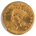 1888 Type 3 Gold $1 PCGS MS66 CAC