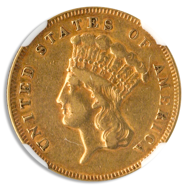 1878 $3 Indian Princess NGC XF45 CAC