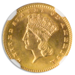 1889 $1 Gold NGC MS65 CAC