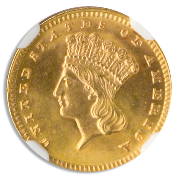 1889 $1 Gold NGC MS65 CAC