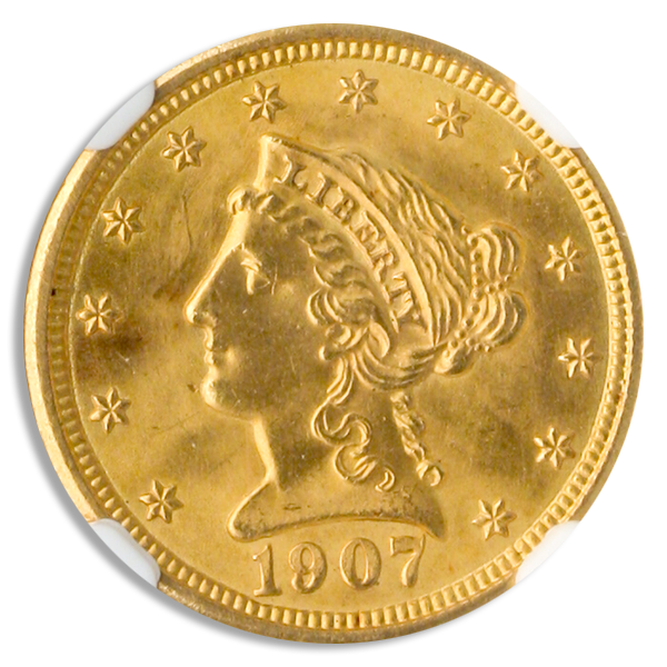 1907 $2 1/2 Liberty NGC MS66 CAC 1907 $2 1/2 Liberty NGC MS66 CAC