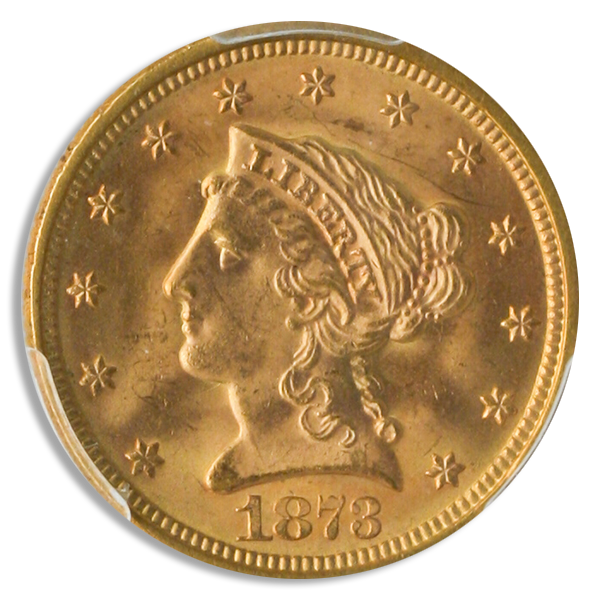 1873 $2 1/2 Liberty Closed 3 PCGS MS65 CAC