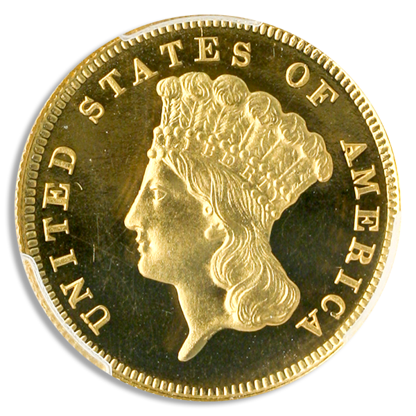 1862 $3 Indian Princess Deep Cameo PCGS PR65 CAC + 1862 $3 Indian Princess Deep Cameo PCGS PR65 CAC +