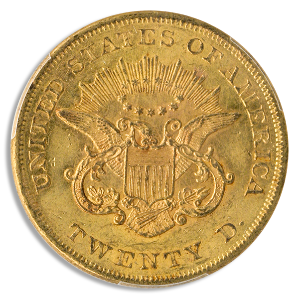1861 $20 Liberty PCGS MS61
