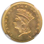1873 $1 Indian Princess Closed 3  NGC MS66 CAC