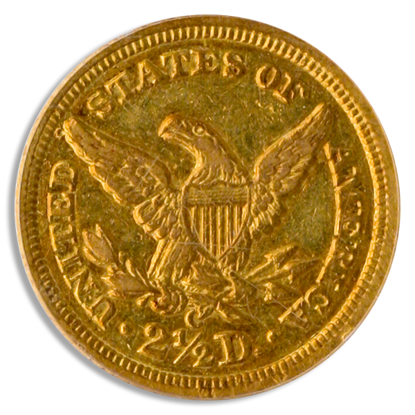 1843-C $2.50 Liberty PCGS AU53 1843-C $2.50 Liberty PCGS AU53