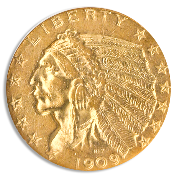 1909-O $5 Indian NGC AU58 1909-O $5 Indian NGC AU58