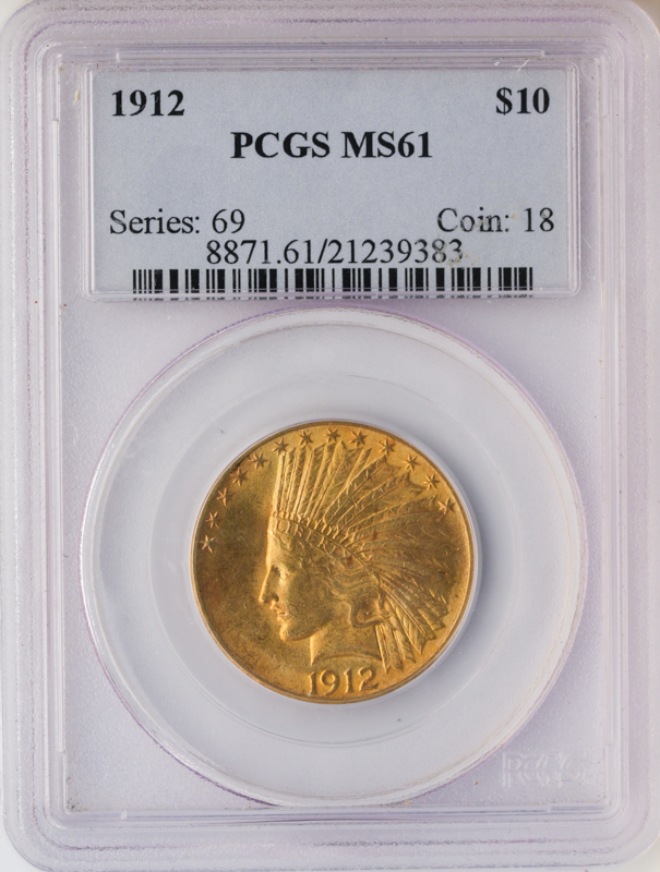 1912 $10 Indian PCGS MS61