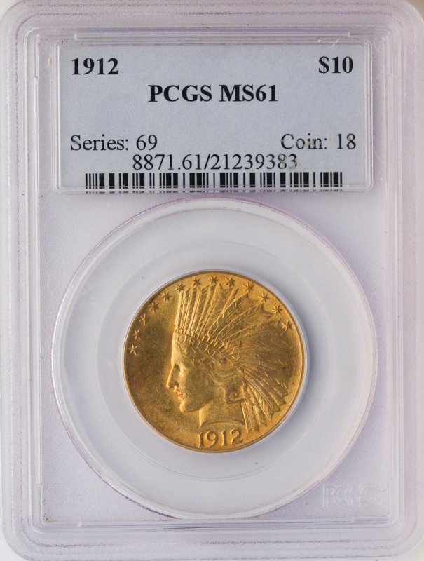 1912 $10 Indian PCGS MS61 1912 $10 Indian PCGS MS61