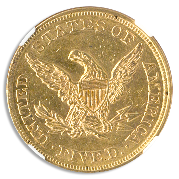 1860 $5 Liberty NGC AU58 CAC 1860 $5 Liberty NGC AU58 CAC
