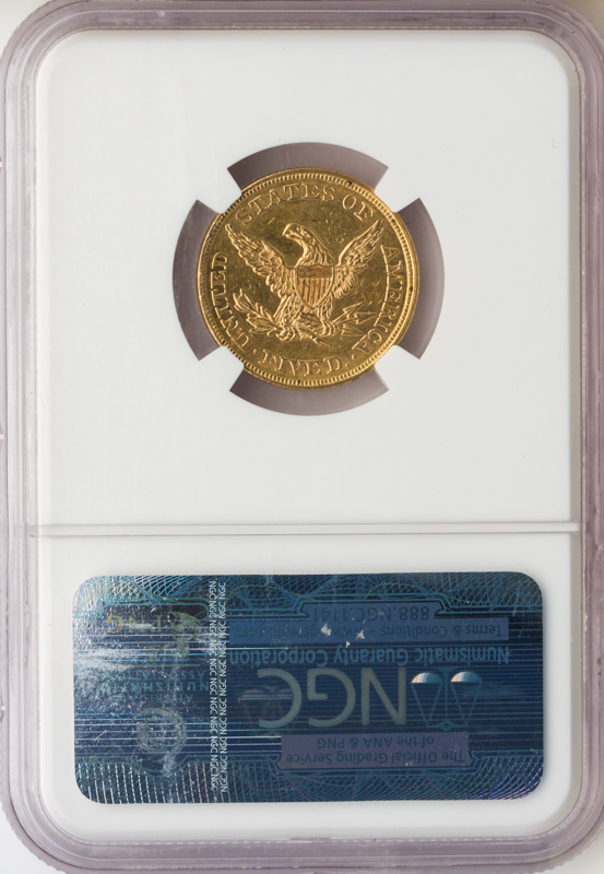 1860 $5 Liberty NGC AU58 CAC 1860 $5 Liberty NGC AU58 CAC