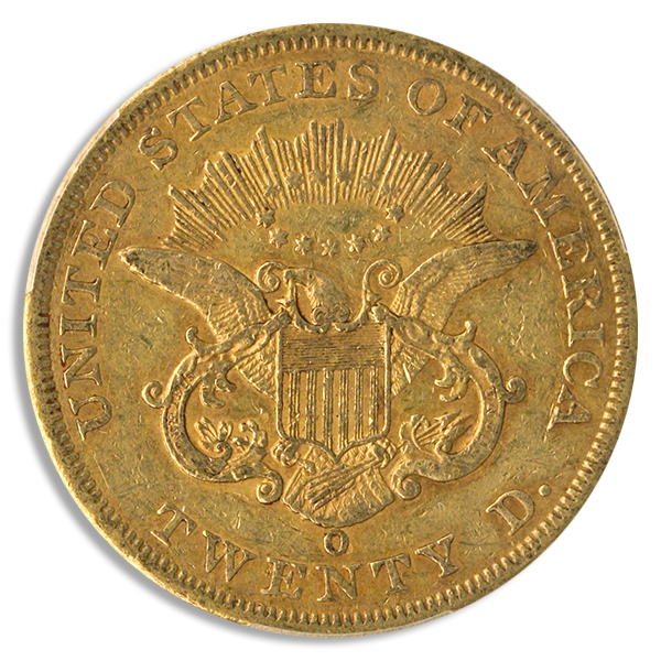 1861-O $20 Liberty PCGS XF40 CAC