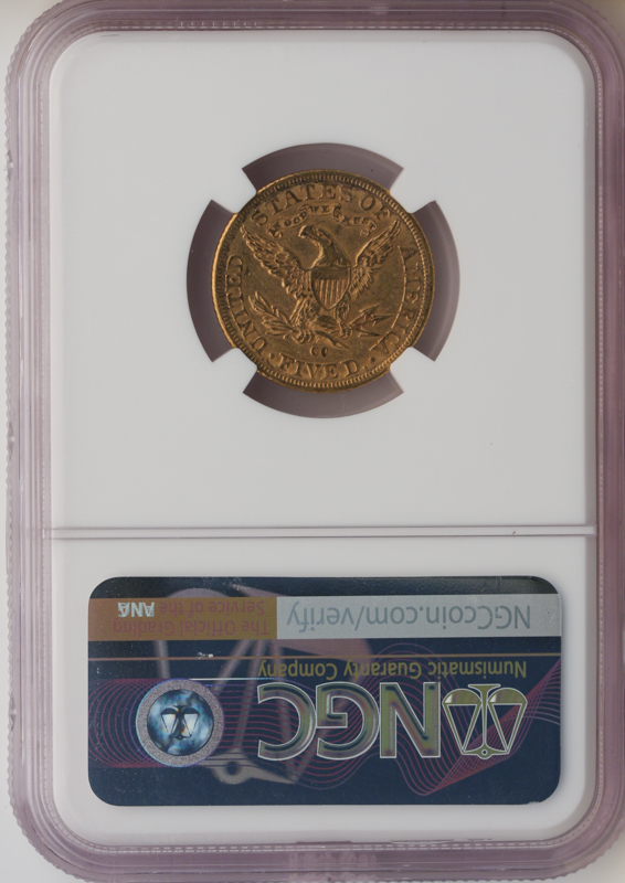 1890-CC $5 Liberty NGC AU58 CAC