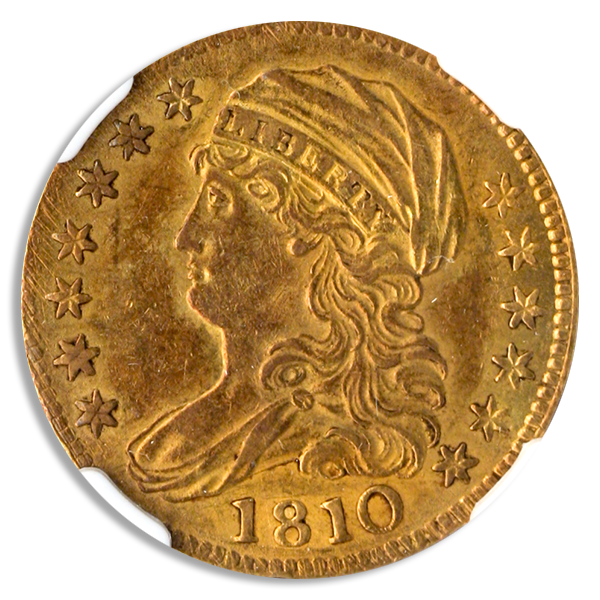 1810 $5 Capped Bust Large 5 NGC AU55 CAC 1810 $5 Capped Bust Large 5 NGC AU55 CAC