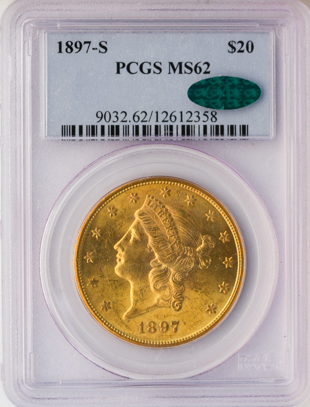 1897-S $20 Liberty PCGS MS62 1897-S $20 Liberty PCGS MS62