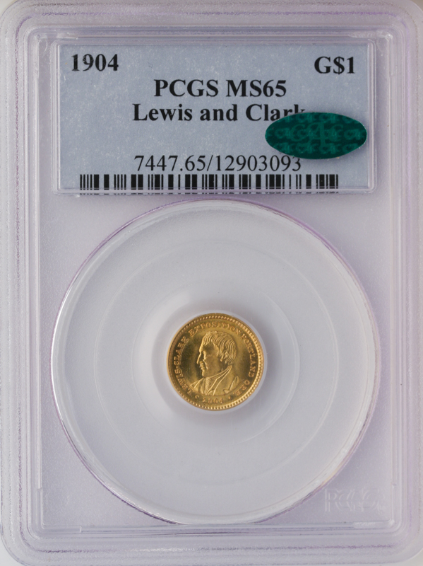 1904 LEWIS/CLARK Gold $1 Commemorative PCGS MS65 CAC