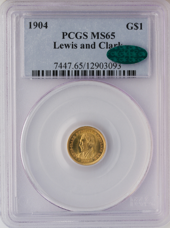 1904 LEWIS/CLARK Gold $1 Commemorative PCGS MS65 CAC 1904 LEWIS/CLARK Gold $1 Commemorative PCGS MS65 CAC