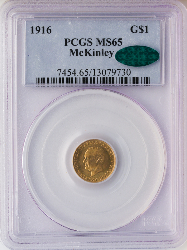1916 McKinley Gold $1 Commemorative PCGS MS65 CAC 1916 McKinley Gold $1 Commemorative PCGS MS65 CAC