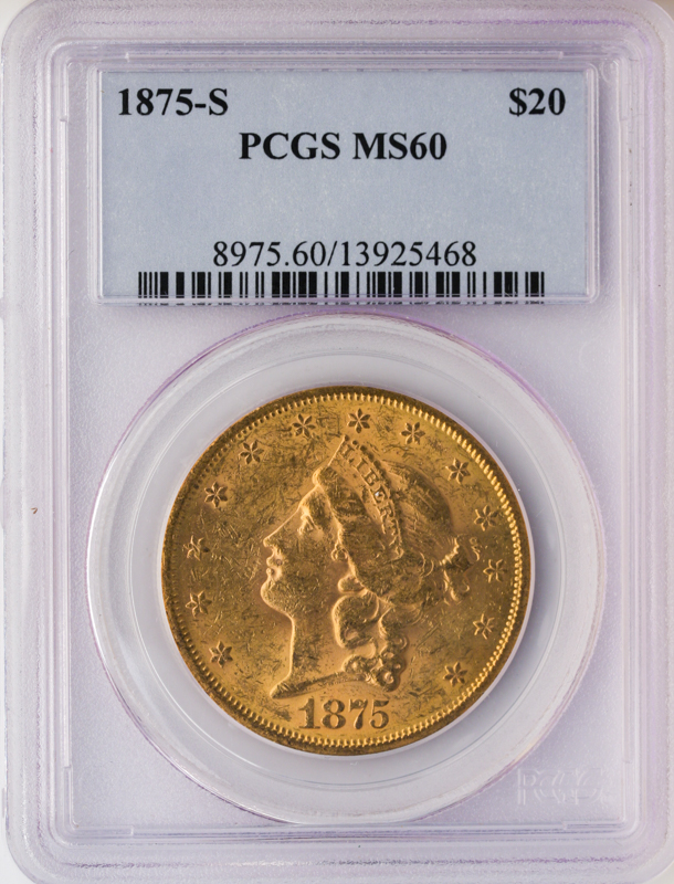 1875-S $20 Liberty PCGS MS60