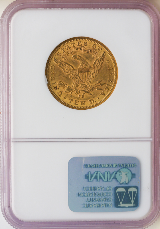 1881-CC $10 Liberty NGC MS60 CAC 1881-CC $10 Liberty NGC MS60 CAC