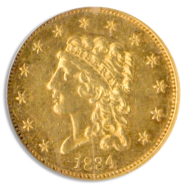 1834 $2.50 Classic NGC AU58 CAC 1834 $2.50 Classic NGC AU58 CAC