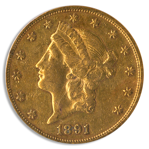 1891-CC $20 Liberty PCGS XF40